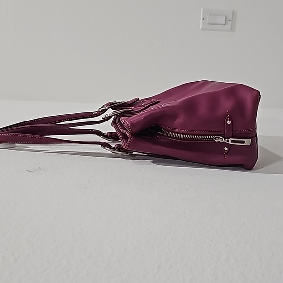 Cole Haan leather purple pink Satchel/shoulder handbag bag multiple compartments - Picture 7 of 16